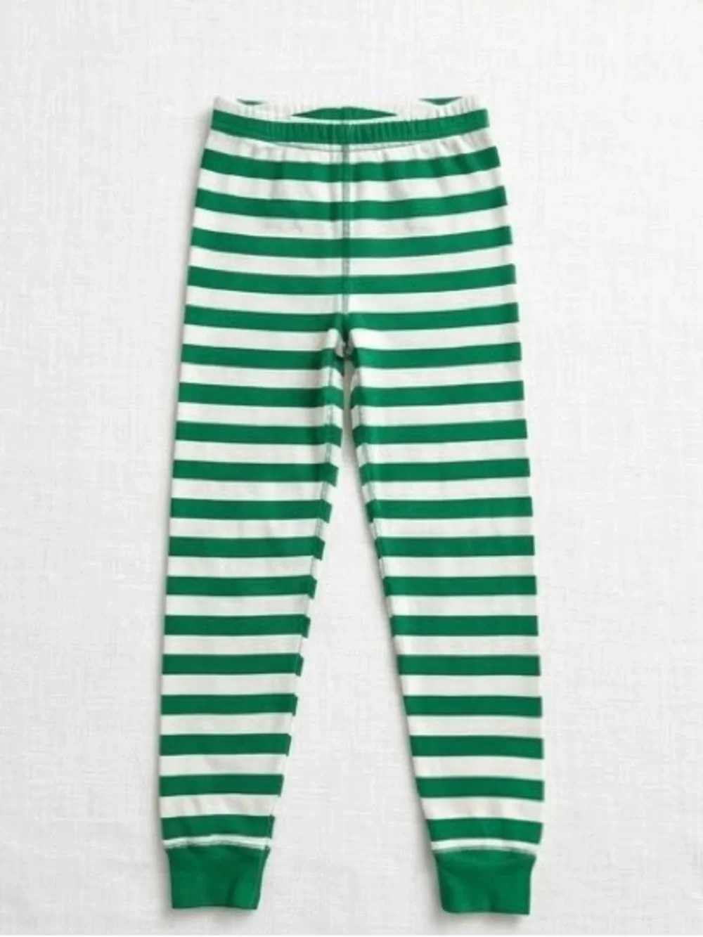 Hanna Andersson Green and White Striped Kids Pajama Set